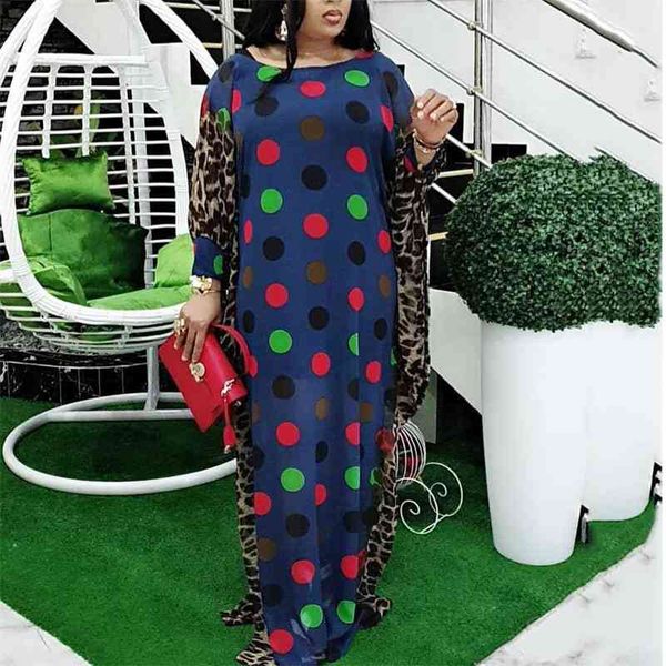 african dress summer women floor length leopard dot blue loose long sleeve for night club ladies robe 210510, Black;gray
african dress summer women floor length leopard dot blue loose long sleeve for night club ladies robe 210510, Black;gray