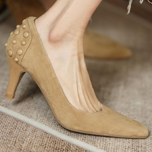 women's genuine leather thin high heel pumps seyx ladies rivet evening dress single shoes 2021 spring fashion daily, Black
women's genuine leather thin high heel pumps seyx ladies rivet evening dress single shoes 2021 spring fashion daily, Black