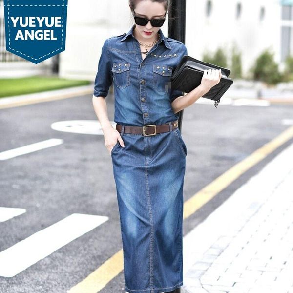 casual dresses fashion denim rivet ankle women turn down collar autumn female slim fit korean style plus size ladies blue, Black;gray
casual dresses fashion denim rivet ankle women turn down collar autumn female slim fit korean style plus size ladies blue, Black;gray