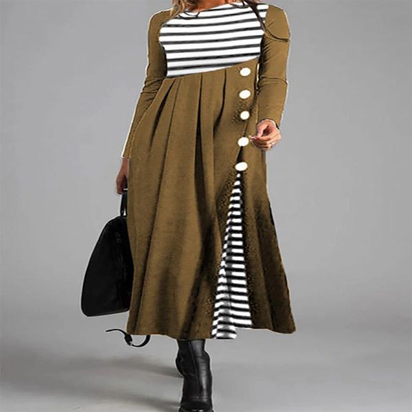 casual dresses autumn and winter women striped color matching loose plus size dress woman maxi for undefined, Black;gray
casual dresses autumn and winter women striped color matching loose plus size dress woman maxi for undefined, Black;gray