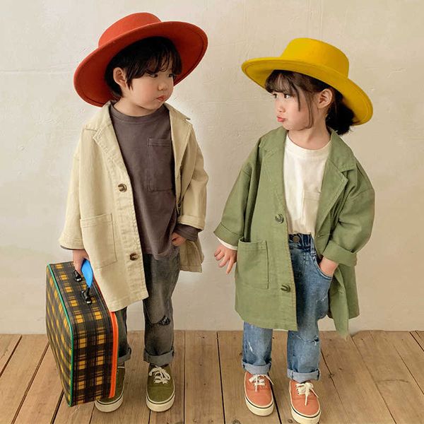 spring autumn japan style kids solid color casual trench coats boys and girls soft loose long jackets clothes 210615, Camo
spring autumn japan style kids solid color casual trench coats boys and girls soft loose long jackets clothes 210615, Camo