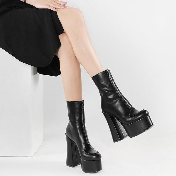 boots large 404142 winter 2021 super high heel waterproof platform thick front zipper, Black
boots large 404142 winter 2021 super high heel waterproof platform thick front zipper, Black