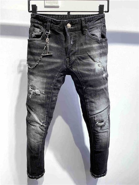2021 summer classic hole men's jeans holed motorcycle rock tight slim striped fashion pants size 28-30-32-34-36-38 t35, Blue
2021 summer classic hole men's jeans holed motorcycle rock tight slim striped fashion pants size 28-30-32-34-36-38 t35, Blue
