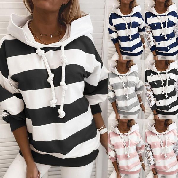 women's hoodies & sweatshirts autumn striped hooded drawstring women dropped shoulder long sleeve female hoodie streetwear casual ladie, Black
women's hoodies & sweatshirts autumn striped hooded drawstring women dropped shoulder long sleeve female hoodie streetwear casual ladie, Black