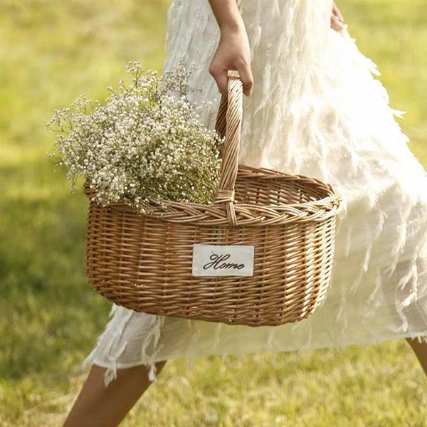 1Pc Creative Tote Basket Picnic Basket Weaving Basket Wiow Weaving Portabe Outdoor Fruit Storage Hoder
1Pc Creative Tote Basket Picnic Basket Weaving Basket Wiow Weaving Portabe Outdoor Fruit Storage Hoder