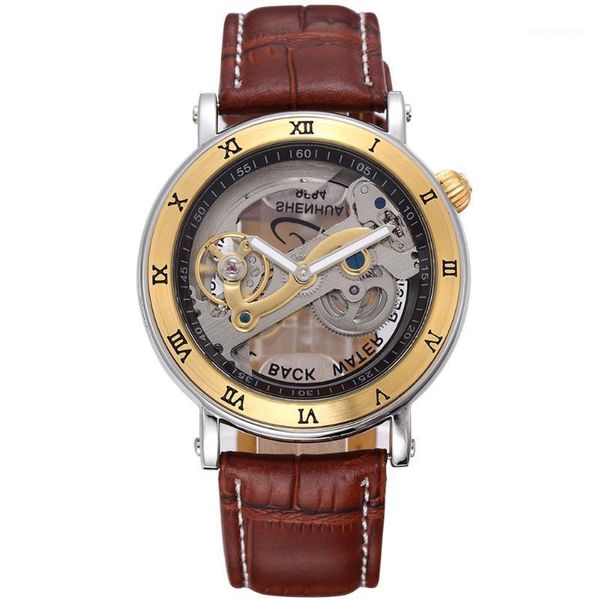tourbillon mechanical watch for men transparent clock genuine leather self winding mens automatic watches wristwatches, Slivery;brown
tourbillon mechanical watch for men transparent clock genuine leather self winding mens automatic watches wristwatches, Slivery;brown