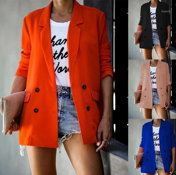 women's suits & blazers explosion style solid color long-sleeved button small suit jacket women for autumn and winter, White;black
women's suits & blazers explosion style solid color long-sleeved button small suit jacket women for autumn and winter, White;black