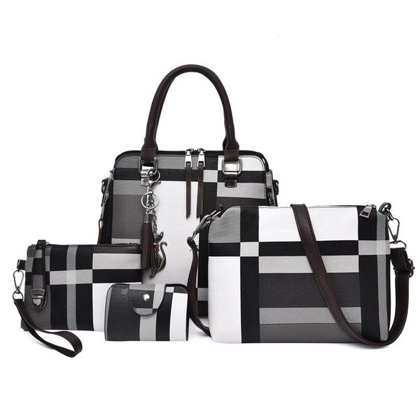 ladies handbag 4pcs women's bag set fashion pu leather grid print messenger shoulder wallet evening bags
ladies handbag 4pcs women's bag set fashion pu leather grid print messenger shoulder wallet evening bags