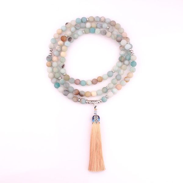beaded, strands style natural amazonite stone 108 mala 7 colors tassel long necklace or bracelet trendy women yoga prayer wholesale, Black
beaded, strands style natural amazonite stone 108 mala 7 colors tassel long necklace or bracelet trendy women yoga prayer wholesale, Black