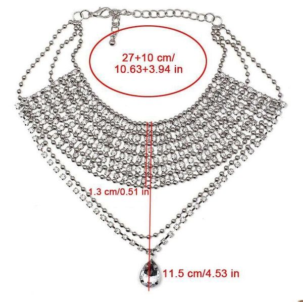 women necklace trend long pendant tassel gem full drill choker chain style breast jewelry chokers, Golden;silver
women necklace trend long pendant tassel gem full drill choker chain style breast jewelry chokers, Golden;silver