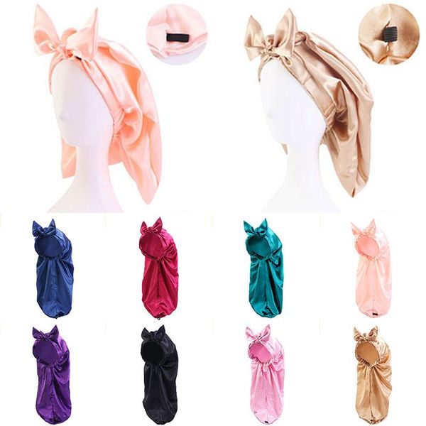 beanie/skull caps women satin bonnet solid with wide ties long hair care night sleep hat adjust styling cap silk head wrap shower, Blue;gray
beanie/skull caps women satin bonnet solid with wide ties long hair care night sleep hat adjust styling cap silk head wrap shower, Blue;gray