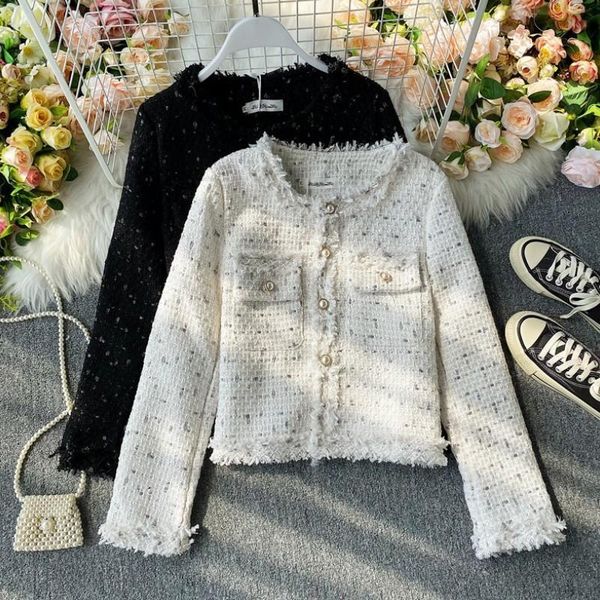 women's jackets autumn winter women single-breasted vintage tweed woolen jacket coat long sleeve tassel short outwear, Black;brown
women's jackets autumn winter women single-breasted vintage tweed woolen jacket coat long sleeve tassel short outwear, Black;brown