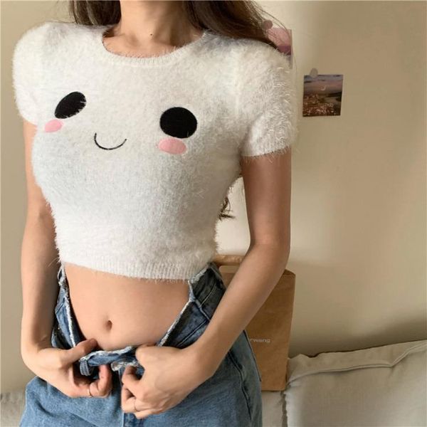 women's t-shirt 2021 summer short crop white kawaii shirt with short-sleeved o neck sweet women clothing korean e girl outwear
women's t-shirt 2021 summer short crop white kawaii shirt with short-sleeved o neck sweet women clothing korean e girl outwear