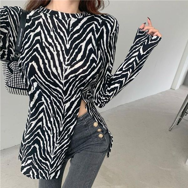 mid-long t-shirt women spring fashion split slim fit zebra print chic pullover tee female skinny asymmetrical women's, White
mid-long t-shirt women spring fashion split slim fit zebra print chic pullover tee female skinny asymmetrical women's, White