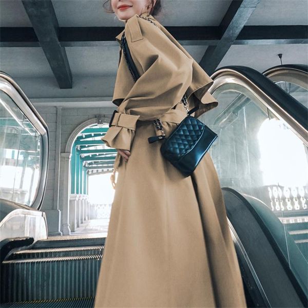 women's trench coats autumn fashion classic khaki coat for women windbreaker 2021 spring korean office lady femme, Tan;black
women's trench coats autumn fashion classic khaki coat for women windbreaker 2021 spring korean office lady femme, Tan;black