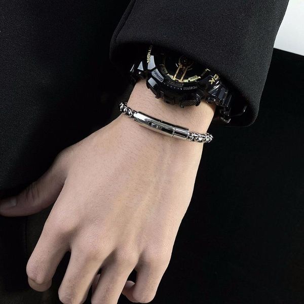 charm bracelets korean simple stainless steel bracelet men's personality retro hip-hop trendy creative jewelry, Golden;silver
charm bracelets korean simple stainless steel bracelet men's personality retro hip-hop trendy creative jewelry, Golden;silver