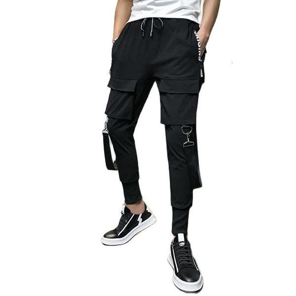 men's pants hip hop cargo pants men's ribbons slim fit street joggers vintage man harajuku multi pockets elastic waist sweatpants, Black
men's pants hip hop cargo pants men's ribbons slim fit street joggers vintage man harajuku multi pockets elastic waist sweatpants, Black