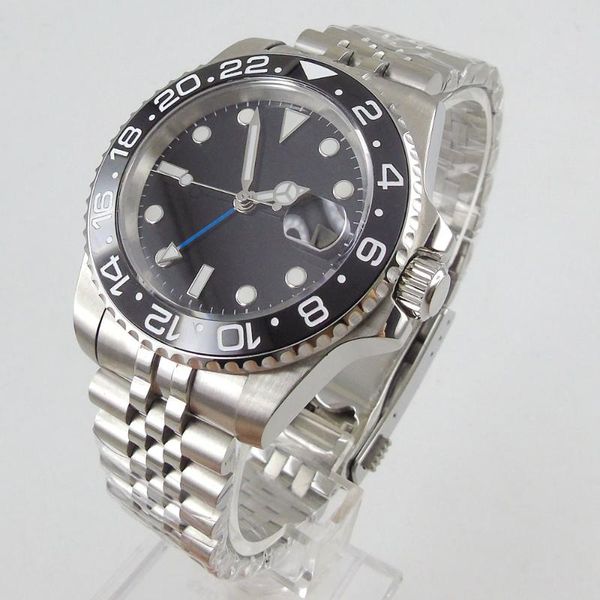 wristwatches 40mm sterile dial sapphire glass rotating bezel seeing case back jubilee blue gmt automatic men's wristwatch, Slivery;brown
wristwatches 40mm sterile dial sapphire glass rotating bezel seeing case back jubilee blue gmt automatic men's wristwatch, Slivery;brown