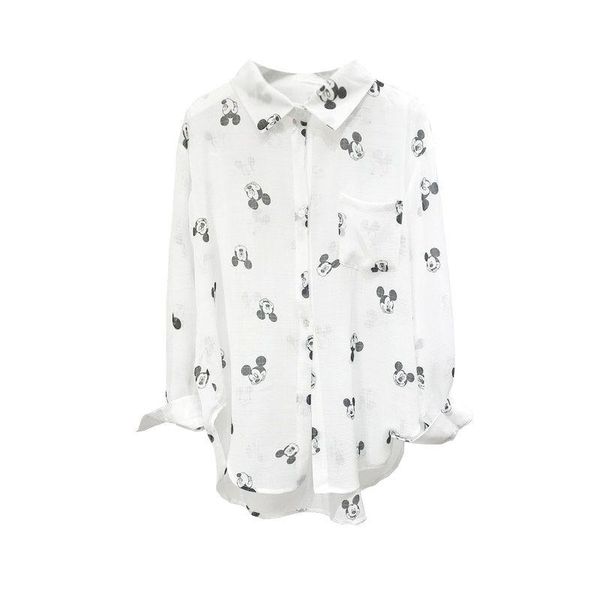 women's blouses & shirts and prevent bask clothes woman summer cartoons printed cardigan coat loose big yards dress chiffon blouse, White
women's blouses & shirts and prevent bask clothes woman summer cartoons printed cardigan coat loose big yards dress chiffon blouse, White