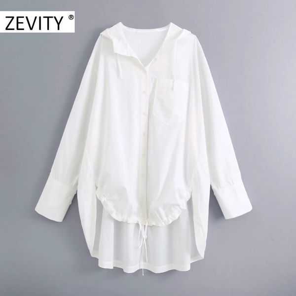 zevity women fashion white color casual loose hooded blouse shirt pocket patch drawstring chic femininas ls7098 210419
zevity women fashion white color casual loose hooded blouse shirt pocket patch drawstring chic femininas ls7098 210419