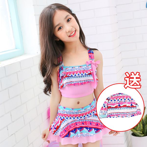 princess summer one piece new children's middle school girl's skirt student's swimsuit, White;black
princess summer one piece new children's middle school girl's skirt student's swimsuit, White;black
