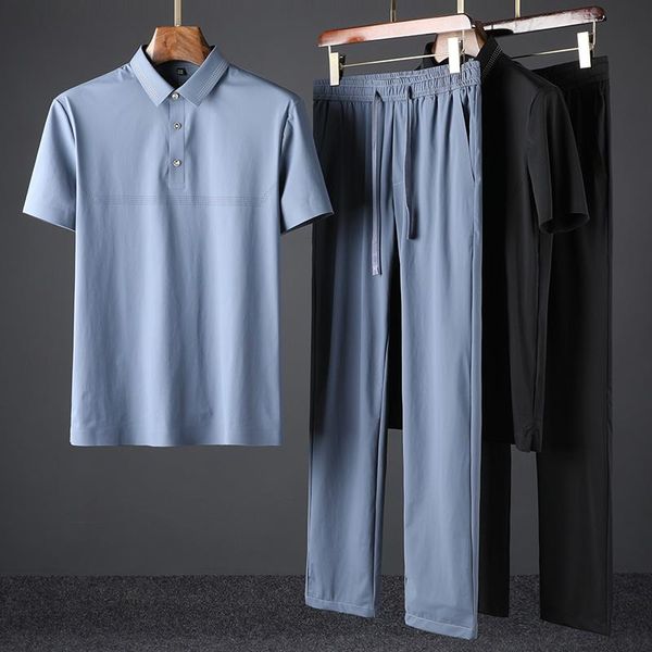 men's tracksuits jsbd summer high-end seamless glued lapel two-piece set silky ultra-thin ice leisure sports suit, Gray
men's tracksuits jsbd summer high-end seamless glued lapel two-piece set silky ultra-thin ice leisure sports suit, Gray