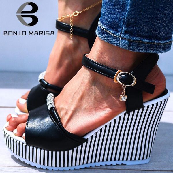 ladies fashion concise striped wedges elegant ol platform sandals women summer office shoes woman, Black
ladies fashion concise striped wedges elegant ol platform sandals women summer office shoes woman, Black