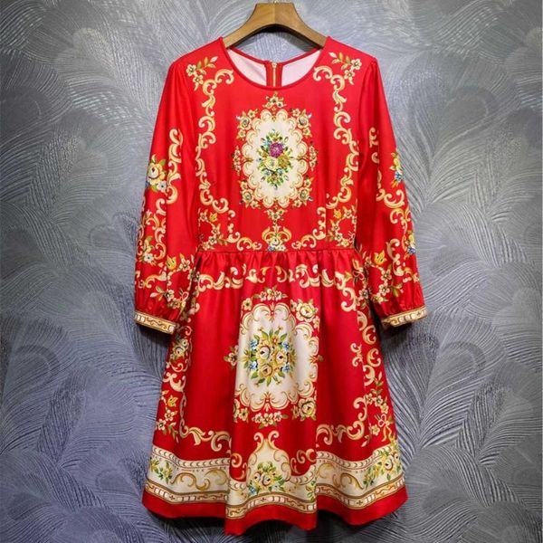 casual dresses women's desginer vintage red dress fashion spring 2021 runways floral print long sleeves b858, Black;gray
casual dresses women's desginer vintage red dress fashion spring 2021 runways floral print long sleeves b858, Black;gray