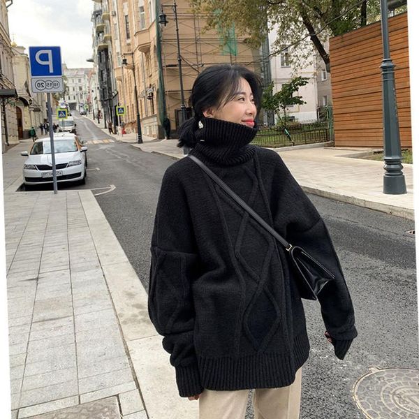 women's sweaters 2021 fashion autumn winter turtleneck knitted sweater women plus size korean pullovers harajuku oversized b641, White;black
women's sweaters 2021 fashion autumn winter turtleneck knitted sweater women plus size korean pullovers harajuku oversized b641, White;black