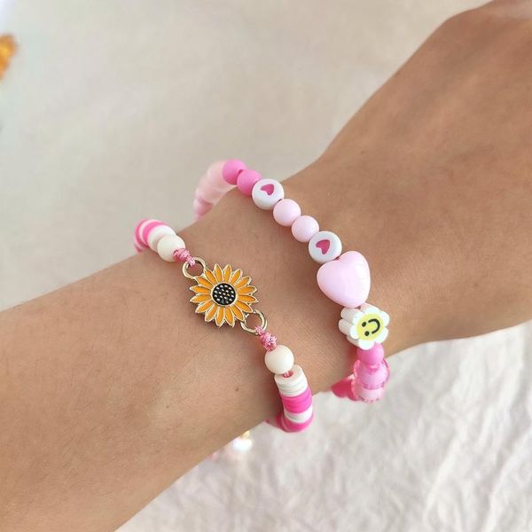charm bracelets 2pcs sunflower clay bracelet set colorful hand-woven adjustable for women boho gift friend couple, Golden;silver
charm bracelets 2pcs sunflower clay bracelet set colorful hand-woven adjustable for women boho gift friend couple, Golden;silver