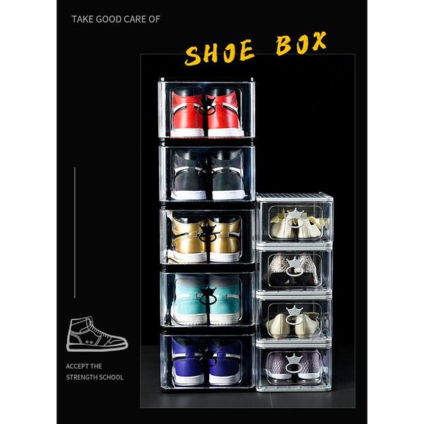 2pcs push-pull shoes box rack plastic foldable shoe organizer stackable storage drawer boxes for sports clothing & wardrobe
2pcs push-pull shoes box rack plastic foldable shoe organizer stackable storage drawer boxes for sports clothing & wardrobe