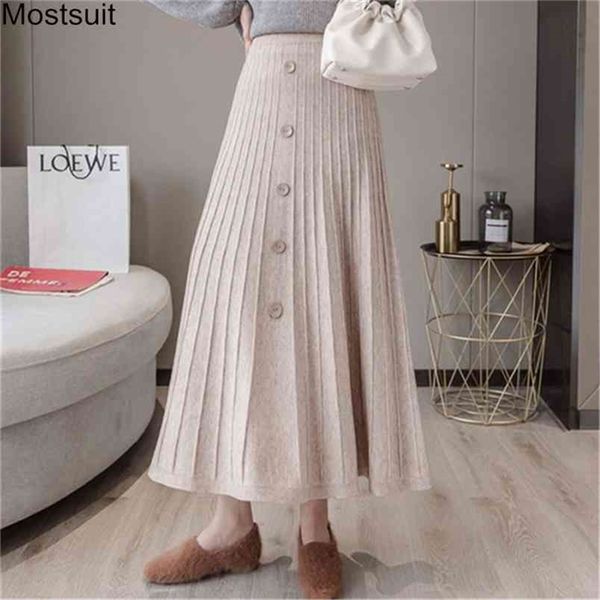 high waist buttons knitted striped a-line long pleated skirts women autumn winter elastic korean casual female 210513, Black
high waist buttons knitted striped a-line long pleated skirts women autumn winter elastic korean casual female 210513, Black