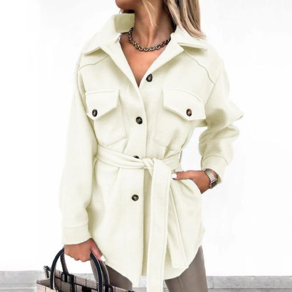 women's jackets fashion single breasted button wool blend coat autumn women long sleeve solid overcoat winter turn-down collar lace-up, Black;brown
women's jackets fashion single breasted button wool blend coat autumn women long sleeve solid overcoat winter turn-down collar lace-up, Black;brown