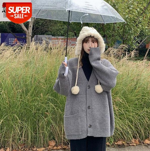 korean style loose long-sleeved sweater jacket with one side pocket japanese gentle wind women #ra2s, Black;gray
korean style loose long-sleeved sweater jacket with one side pocket japanese gentle wind women #ra2s, Black;gray