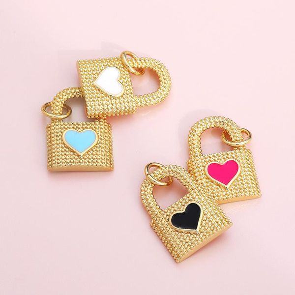 charms 1pc 4 colors gold plated enamel lock key heart charm pendants for bracelet necklace earring making diy jewelry accessories, Bronze;silver
charms 1pc 4 colors gold plated enamel lock key heart charm pendants for bracelet necklace earring making diy jewelry accessories, Bronze;silver