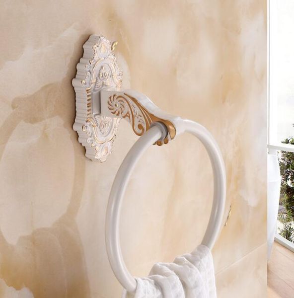 european style white and gold wall mount towel ring bathroom accessories bath holder hardware rings
european style white and gold wall mount towel ring bathroom accessories bath holder hardware rings