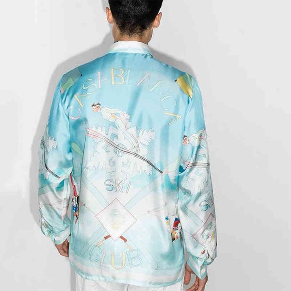 selling trendy brand ins new silk casual shirt casablanca ski club blue silk satin trend casual long sleeve shirt men and women w554, White;black
selling trendy brand ins new silk casual shirt casablanca ski club blue silk satin trend casual long sleeve shirt men and women w554, White;black