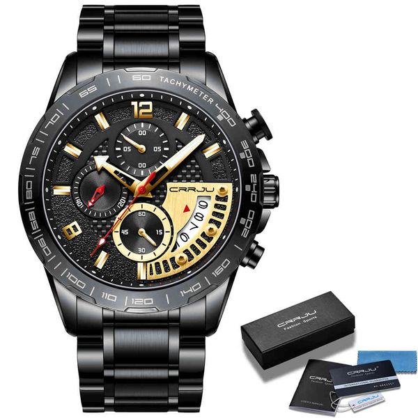 watches crrju stainless steel watches mens luminous auto date watches elegant black chronograph quartz watch relogio masculino 210517, Slivery;brown
watches crrju stainless steel watches mens luminous auto date watches elegant black chronograph quartz watch relogio masculino 210517, Slivery;brown