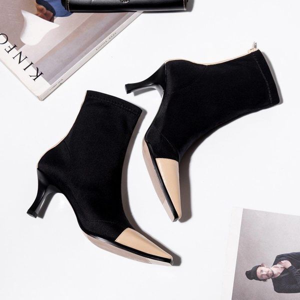boots leather women sock winter 2021 fashion shoes high heel ankle booties party pointed toe woman's casual, Black
boots leather women sock winter 2021 fashion shoes high heel ankle booties party pointed toe woman's casual, Black