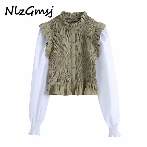 blouse women spring fashion puff sleeve elegant elastic pleated slim shirt casual chic 210628, White
blouse women spring fashion puff sleeve elegant elastic pleated slim shirt casual chic 210628, White