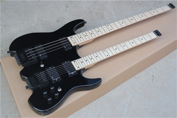 black headless 6and6 strings double neck electric guitar with rosewood fretboard floyd rose can be customized
black headless 6and6 strings double neck electric guitar with rosewood fretboard floyd rose can be customized
