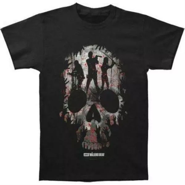 the walking dead survivors skull and shadows t shirt sizes s to 3x, White;black
the walking dead survivors skull and shadows t shirt sizes s to 3x, White;black