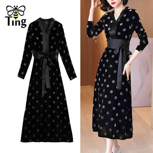vintage elegant polka dot velvet midi long dress retro lady office work haut plus size vestidos frocks for women 210513, Black;gray
vintage elegant polka dot velvet midi long dress retro lady office work haut plus size vestidos frocks for women 210513, Black;gray