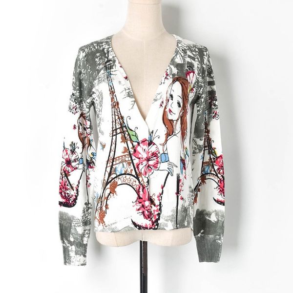 women's jackets 2021 spring sweater deep v-neck long sleeves knitted cardigns paris tower girl printed pattern short top, Black;brown
women's jackets 2021 spring sweater deep v-neck long sleeves knitted cardigns paris tower girl printed pattern short top, Black;brown