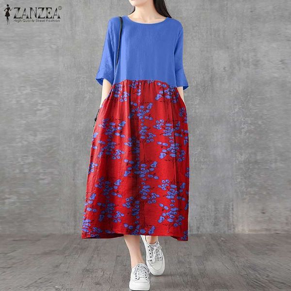 women's blouses & shirts loose patchwork sundress zanzea stitching women dress 2021 summer print midi vestidos casual female half, White
women's blouses & shirts loose patchwork sundress zanzea stitching women dress 2021 summer print midi vestidos casual female half, White