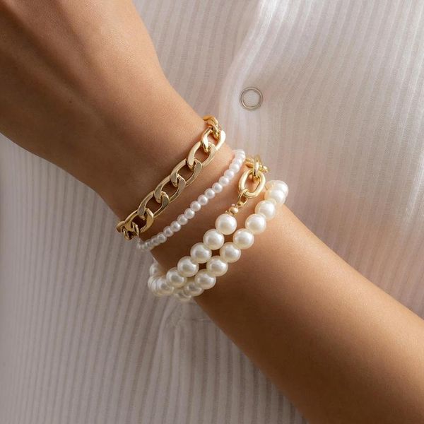 link, chain aluminium imitation pearl strand bracelet for women girls vintage beads link chains couple on hand fashion jewelry, Black
link, chain aluminium imitation pearl strand bracelet for women girls vintage beads link chains couple on hand fashion jewelry, Black