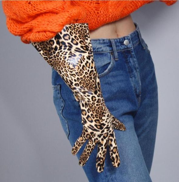 five fingers gloves women' fashion wide sleeve faux pu leather glove lady' club performance formal party leopard long 38cm r2110, Blue;gray
five fingers gloves women' fashion wide sleeve faux pu leather glove lady' club performance formal party leopard long 38cm r2110, Blue;gray