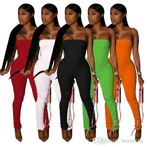 women chest wrapped jumpsuits casual solid color romper black long pants bodysuit elegant casual jogging nightclub clothing, Black;white 
women chest wrapped jumpsuits casual solid color romper black long pants bodysuit elegant casual jogging nightclub clothing, Black;white