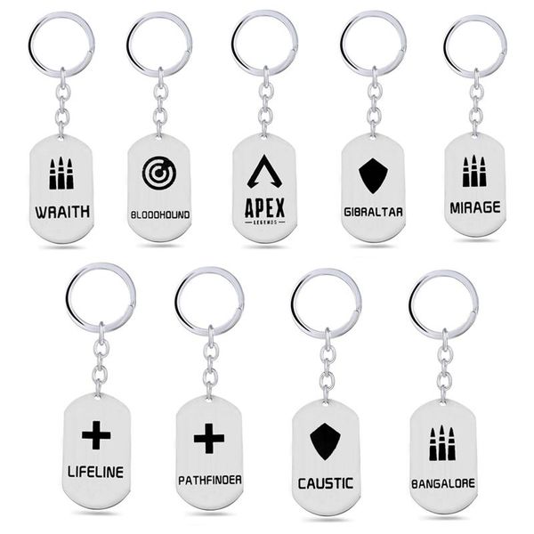 keychains 2021 game apex legends key chain 8 styles stainless steel keyrings trendy charm car bag keychain llavero jewelry accessories, Silver
keychains 2021 game apex legends key chain 8 styles stainless steel keyrings trendy charm car bag keychain llavero jewelry accessories, Silver