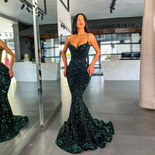 party dresses emerald green sequins sleeveless evening straps mermaid formal women gown, White;black
party dresses emerald green sequins sleeveless evening straps mermaid formal women gown, White;black